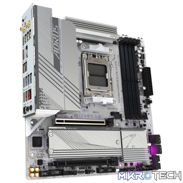Gigabyte B650M AORUS ELITE AX ICE AMD B650 Ryzen Socket AM5 Micro-ATX Motherboard - Image 4