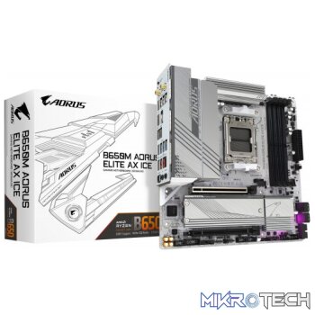Gigabyte B650M AORUS ELITE AX ICE AMD B650 Ryzen Socket AM5 Micro-ATX Motherboard