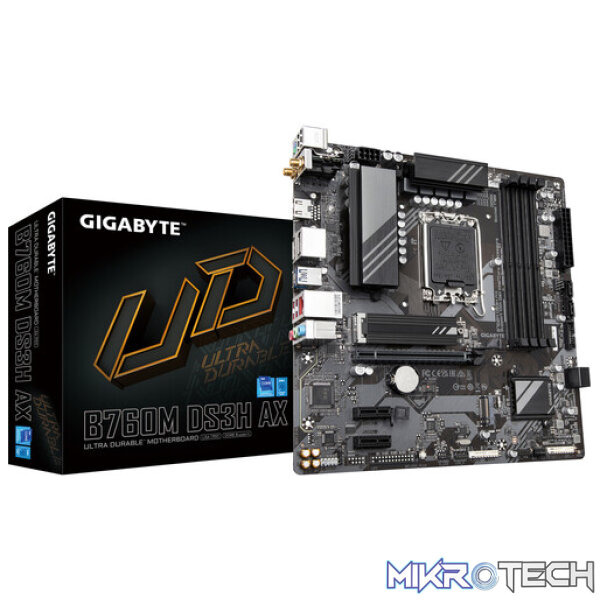 Gigabyte B760M DS3H AX LGA 1700 Micro-ATX DDR5 Motherboard Gigabyte B760M DS3H AX LGA 1700 Micro-ATX DDR5 Motherboard