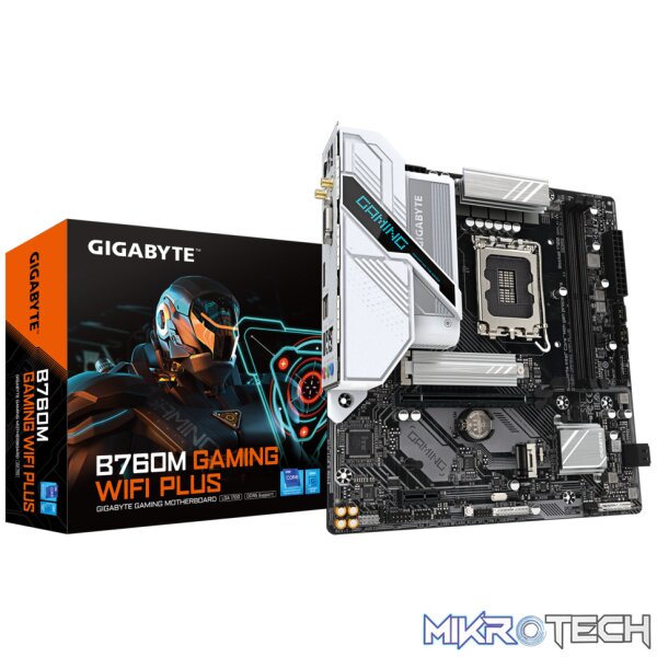 Gigabyte B760M GAMING WIFI PLUS Intel LGA 1700 Micro-ATX DDR5 Motherboard Gigabyte B760M GAMING WIFI PLUS Intel LGA 1700 Micro-ATX DDR5 Motherboard
