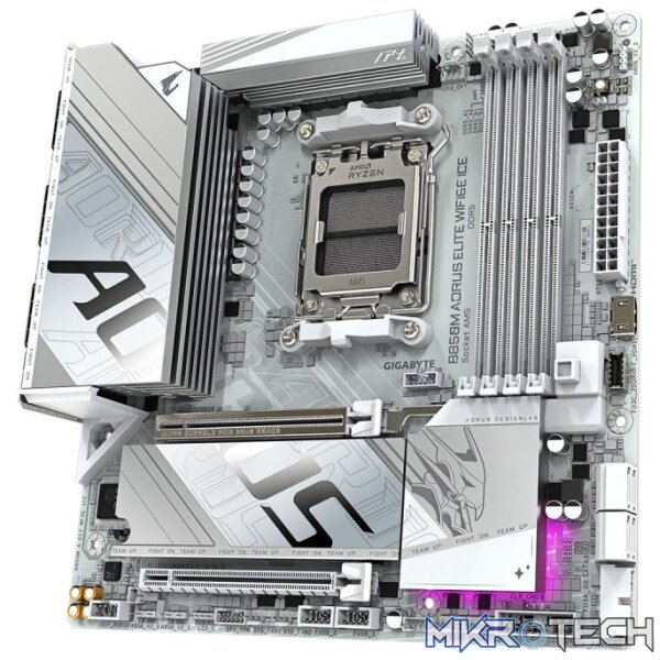 Gigabyte B850M AORUS ELITE WIFI6E ICE AMD B850 Ryzen AM5 Micro-ATX Motherboard - Image 3