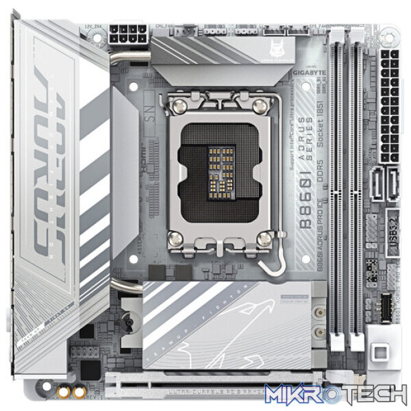 Gigabyte B860I AORUS PRO ICE Intel LGA1851 Mini-ITX DDR5 Motherboard - Image 2