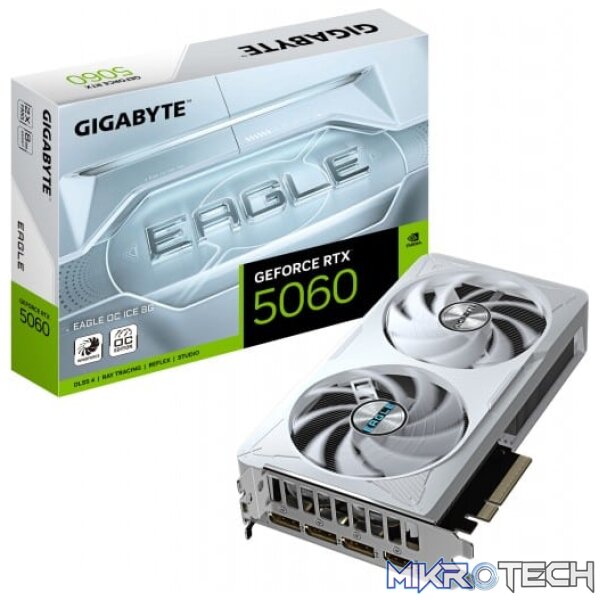 Gigabyte GeForce RTX 5060 EAGLE OC ICE 8GB GDDR7 128-bit PCIe 5.0 Graphics Card Gigabyte GeForce RTX 5060 EAGLE OC ICE 8GB GDDR7 128-bit PCIe 5.0 Graphics Card