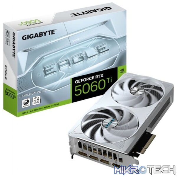 Gigabyte GeForce RTX 5060 Ti EAGLE OC ICE 16GB GDDR7 128-bit PCIe 5.0 Graphics Card Gigabyte GeForce RTX 5060 Ti EAGLE OC ICE 16GB GDDR7 128-bit PCIe 5.0 Graphics Card