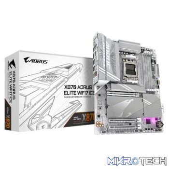 Gigabyte X870 AORUS ELITE WIFI 7 ICE AMD Ryzen Socket AM5 ATX Motherboard