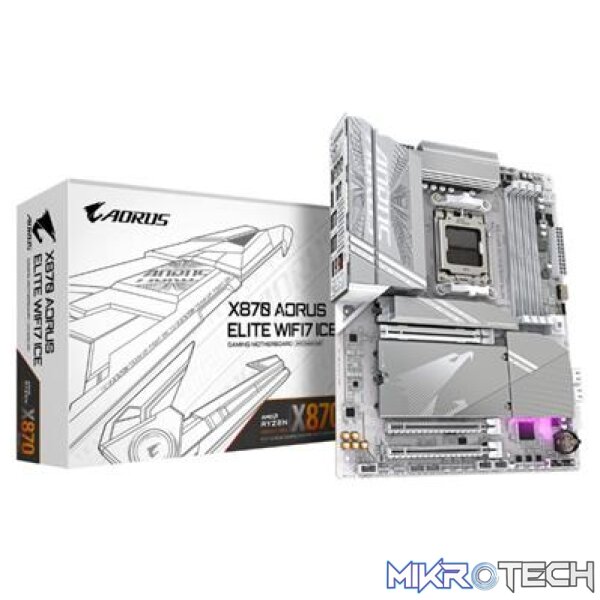Gigabyte X870 AORUS ELITE WIFI 7 ICE AMD Ryzen Socket AM5 ATX Motherboard Gigabyte X870 AORUS ELITE WIFI 7 ICE AMD Ryzen Socket AM5 ATX Motherboard
