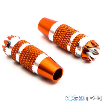 Gimbal Stick Ends 24mm Orange with Silver (2): DX6G2