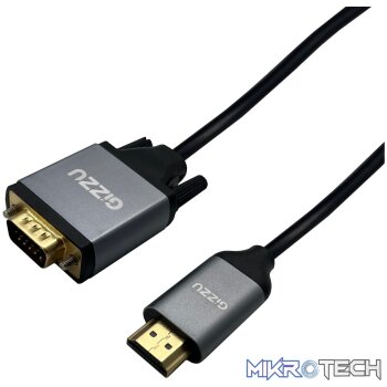 Gizzu Full HD HDMI to VGA Cable (1.8m) - Black