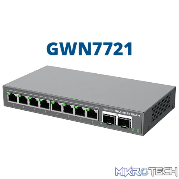 Grandstream Enterprise 8 port Lite Cloud Managed 2.5GbE PoE Switch | GWN7721P - Image 2