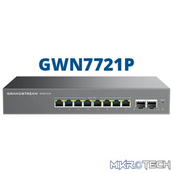 Grandstream Enterprise 8 port Lite Cloud Managed 2.5GbE PoE Switch | GWN7721P