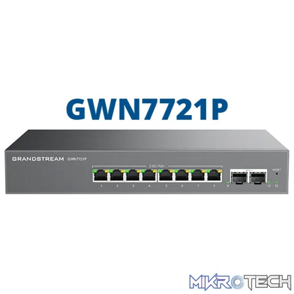 Grandstream Enterprise 8 port Lite Cloud Managed 2.5GbE Switch | GWN7721 - Image 2