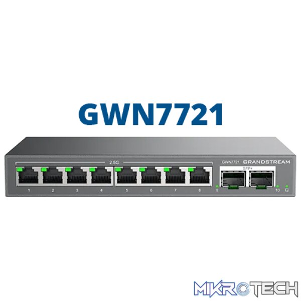 Grandstream Enterprise 8 port Lite Cloud Managed 2.5GbE Switch | GWN7721 - Image 3