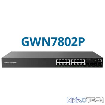 Grandstream Enterprise L2++ 16 port Managed GbE PoE Switch 120W | GWN7802P-PRO