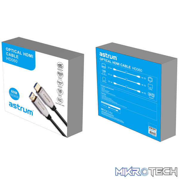 HD060 4K V2.0 Fibre Optical HDMI Male to Male 60 Meter Cable - Image 3