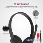 HS240 On-Ear Wired Stereo Headset with Flex Mic Dual 3.5mm Aux - Image 3