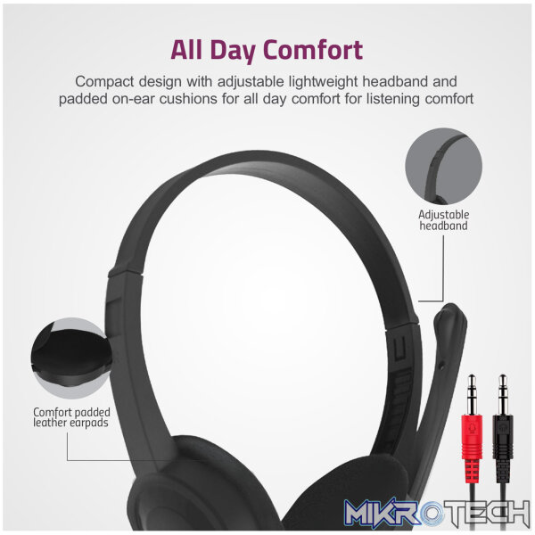 HS240 On-Ear Wired Stereo Headset with Flex Mic Dual 3.5mm Aux - Image 3