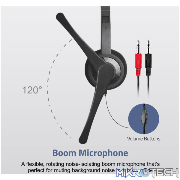 HS240 On-Ear Wired Stereo Headset with Flex Mic Dual 3.5mm Aux - Image 4