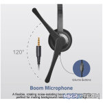 HS600 Over-Ear Headphones with Mic, 1 x 3.5mm Aux Jack for Mic/Audio - Image 4