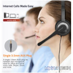 HS600 Over-Ear Headphones with Mic, 1 x 3.5mm Aux Jack for Mic/Audio - Image 5