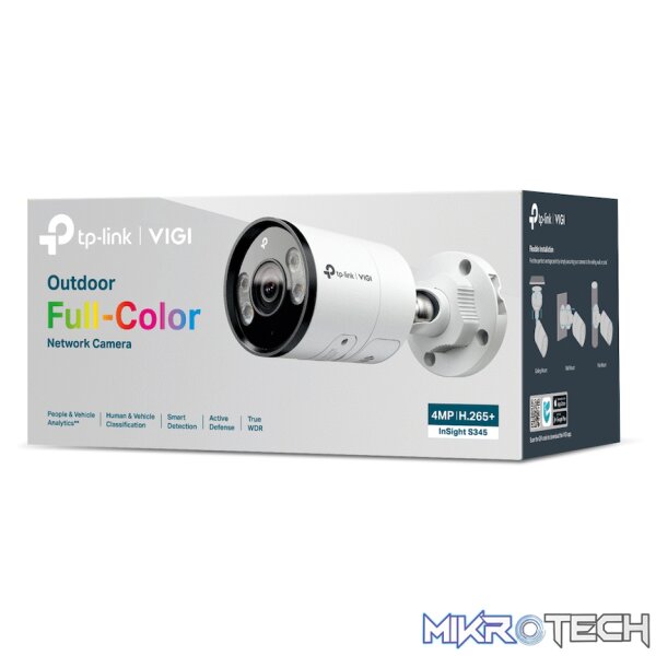InSight S345 (2.8mm) VIGI 4MP Outdoor Full-Color Bullet Network Camera InSight S345 (2.8mm) VIGI 4MP Outdoor Full-Color Bullet Network Camera