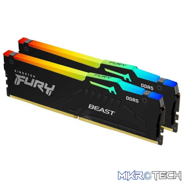 Kingston FURY Beast RGB DDR5 64GB (2×32 GB) 6400 MT/s CL32 Memory Kit Kingston FURY Beast RGB DDR5 64GB (2×32 GB) 6400 MT/s CL32 Memory Kit