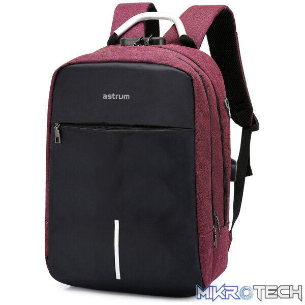 LB220 BACKPACK OXFORD 300D 15" RED/BLACK - Image 3