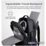 LB310 BACKPACK PU TRAVEL EXPEND BLACK - Image 2