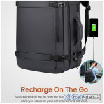 LB310 BACKPACK PU TRAVEL EXPEND BLACK - Image 3