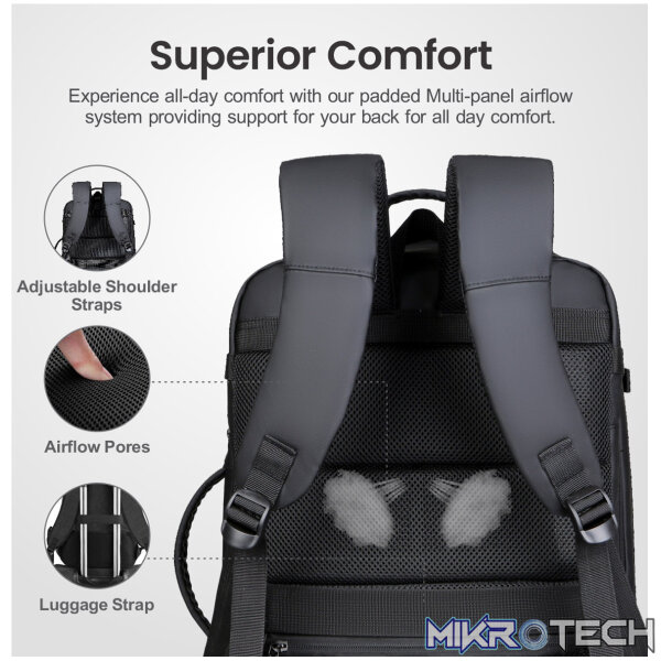LB310 BACKPACK PU TRAVEL EXPEND BLACK - Image 4