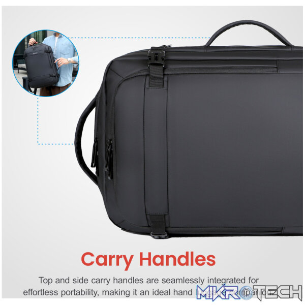 LB310 BACKPACK PU TRAVEL EXPEND BLACK - Image 5