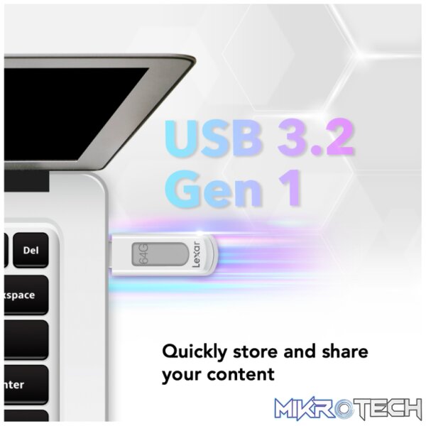 LEXAR 64GB V100 USB 3.0 JUMP DRIVE - Image 3