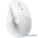 Logitech(R) Lift Vertical Ergonomic Mouse - Off-White/Pale Grey