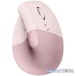 Logitech(R) Lift Vertical Ergonomic Mouse - Rose/Dark Rose