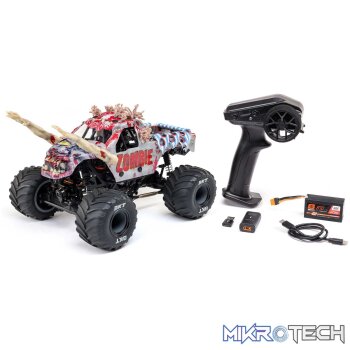 Losi 1/18 Mini LMT Zombie 2S 4X4 RTR Brushed Monster Truck (Battery & Charger Included)