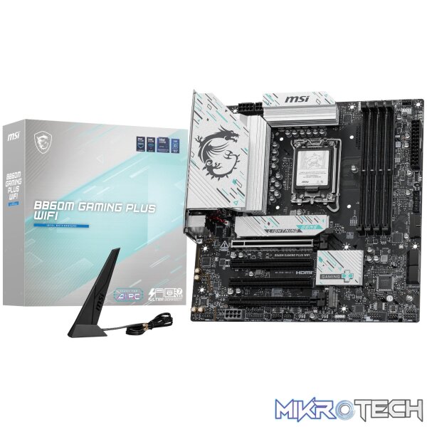 MSI B860M Gaming PLUS WIFI Intel LGA1851 DDR5 M-ATX Motherboard MSI B860M Gaming PLUS WIFI Intel LGA1851 DDR5 M-ATX Motherboard