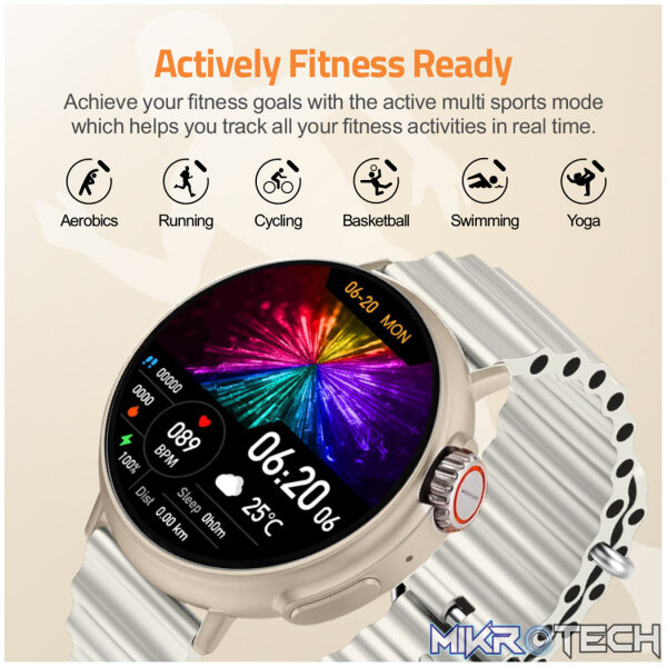 MT31 Smart Watch 1.52" HD IP67 with Call Sports HR BP Body Temp - Image 4