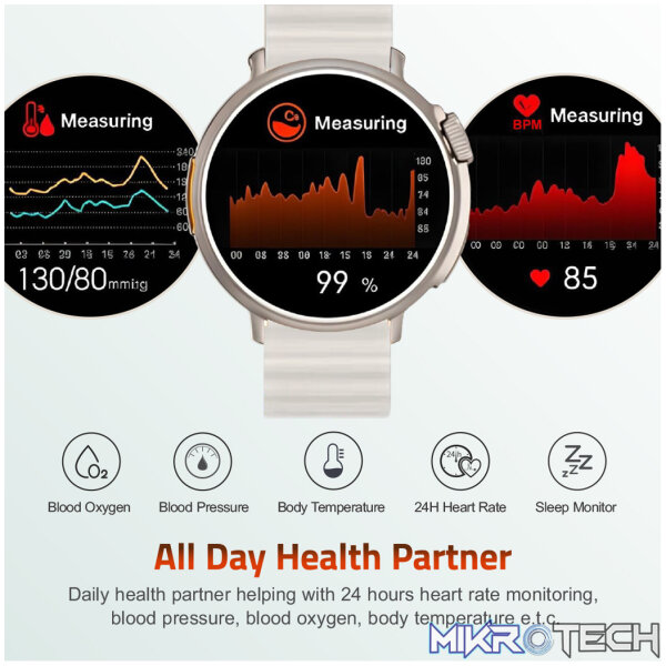 MT31 Smart Watch 1.52" HD IP67 with Call Sports HR BP Body Temp - Image 5