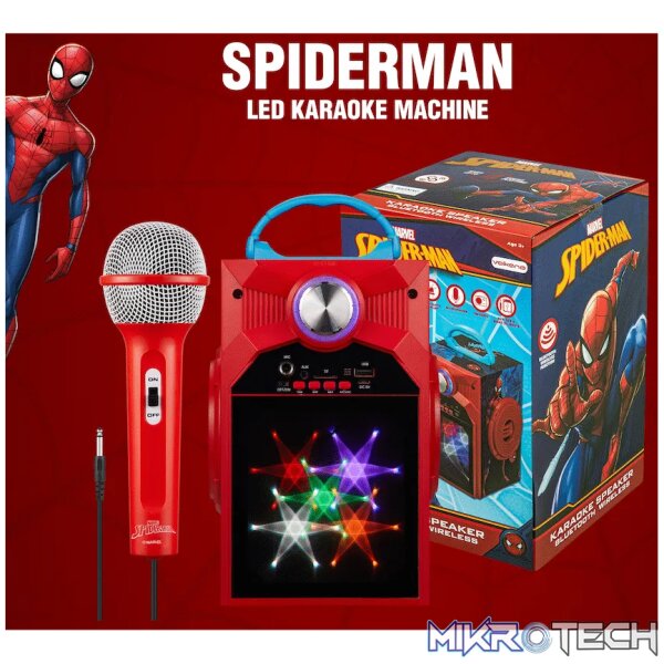 Marvel Spider-Man Galaxy LED Stars Karaoke Machine with Microphone - Image 12