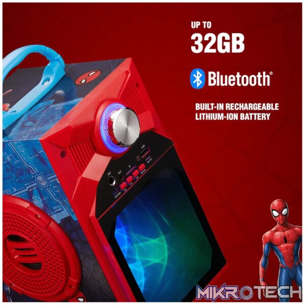 Marvel Spider-Man Galaxy LED Stars Karaoke Machine with Microphone - Image 9