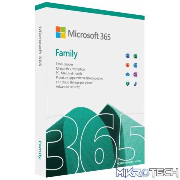 Microsoft 365 Family Africa Only Medialess 1 Year Subscription - Minimum OS: Windows 10 - EP2-36885 Microsoft 365 Family Africa Only Medialess 1 Year Subscription - Minimum OS: Windows 10 - EP2-36885