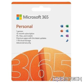 Microsoft M365 Personal English Africa Only Medialess 1 Year Subscription. OS: Windows 10 or Windows 11 - EP2-32403.