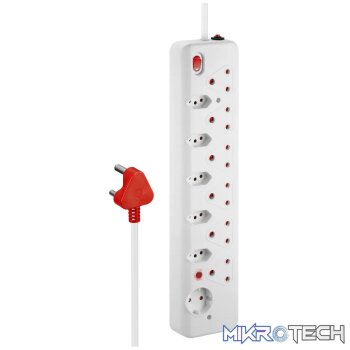 Nexon 12-Way Medium Surge Multiplug 0.5m - White