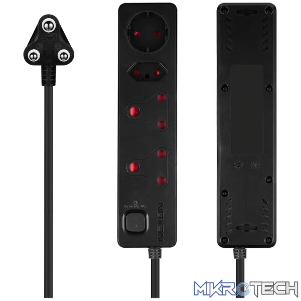Nexon 4 Way Medium Surge Protected Multiplug 0.5M Black - Image 2