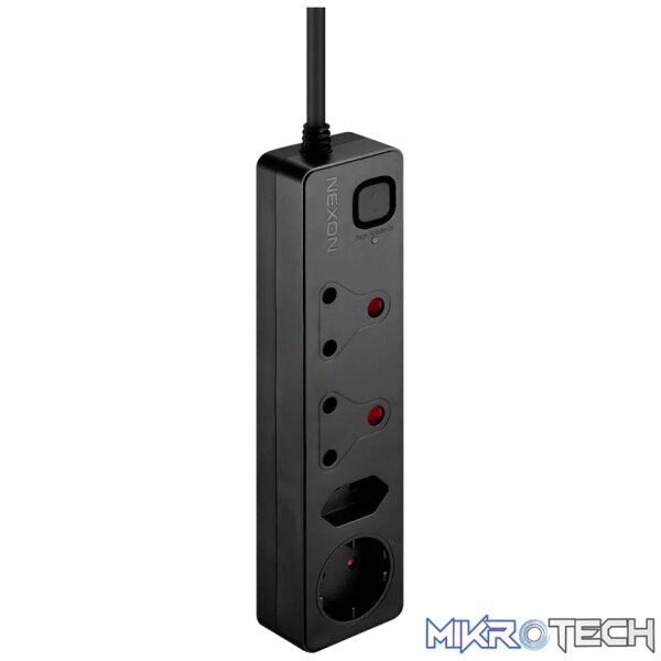 Nexon 4 Way Medium Surge Protected Multiplug 0.5M Black - Image 3