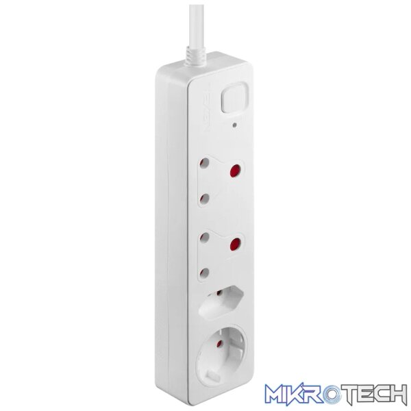 Nexon 4-Way Medium Surge-Protected Multiplug 0.5m - White - Image 2