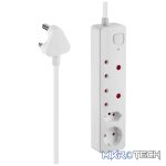 Nexon 4-Way Medium Surge-Protected Multiplug 0.5m - White