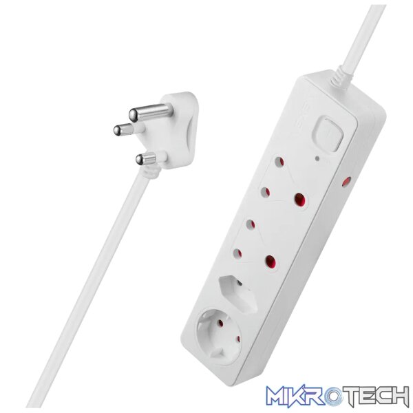 Nexon 4-Way Medium Surge-Protected Multiplug 0.5m - White - Image 3
