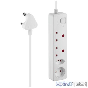Nexon 4-Way Medium Surge-Protected Multiplug 0.5m - White
