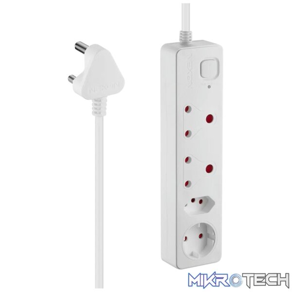Nexon 4-Way Medium Surge-Protected Multiplug 0.5m - White Nexon 4-Way Medium Surge-Protected Multiplug 0.5m - White