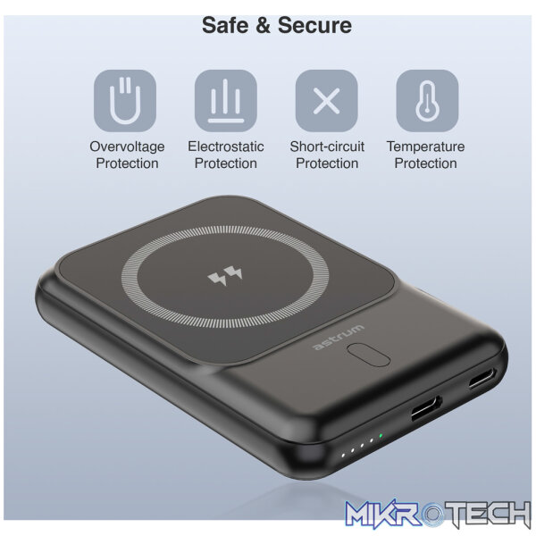 PB050 5000mAh 15W Magnetic Wireless Power Bank - Image 3